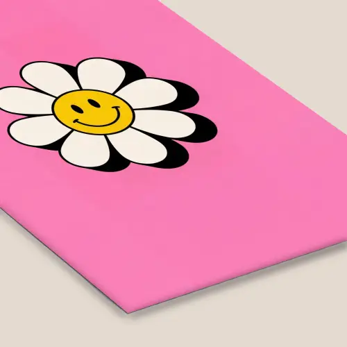 Smiley - Bloem - Roze fotolijst zwart zonder passe partout klein -zsfeer6