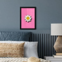 Smiley - Bloem - Roze fotolijst zwart zonder passe partout klein -sfeer3