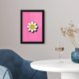 Smiley - Bloem - Roze fotolijst zwart zonder passe partout klein -sfeer4