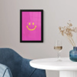 Smiley - Vrolijk - Roze fotolijst zwart zonder passe partout klein -sfeer4