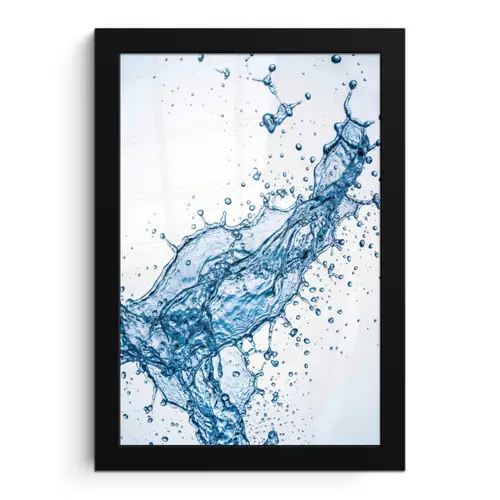 Spash - Water - Blauw fotolijst zwart zonder passe partout klein -3d