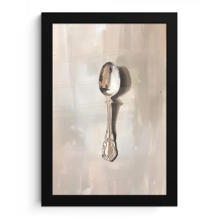 Lepel - Verf - Zilver fotolijst zwart zonder passe partout klein -3d