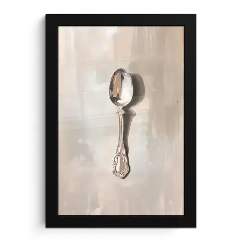 Lepel - Verf - Zilver fotolijst zwart zonder passe partout klein -3d