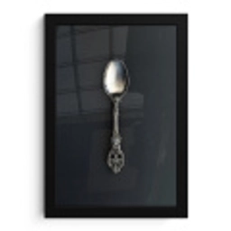 Lepel - Zilver - Metaal fotolijst zwart zonder passe partout klein -3d