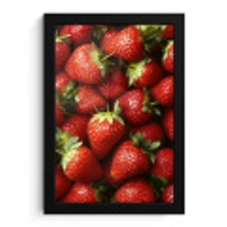 Aardbei - Fruit - Rood fotolijst zwart zonder passe partout klein -3d
