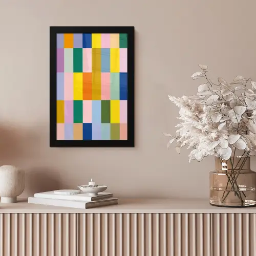 Stroken - Blauw - Patroon - Abstract fotolijst zwart zonder passe partout klein -sfeer5