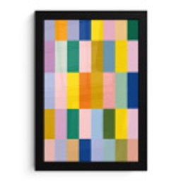 Stroken - Blauw - Patroon - Abstract fotolijst zwart zonder passe partout klein -3d