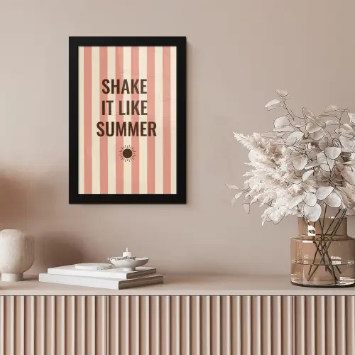Zomer - Quote - Strepen fotolijst zwart zonder passe partout klein -sfeer5