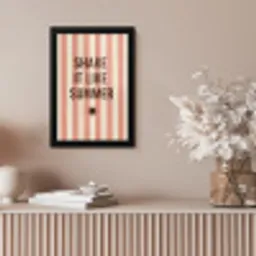 Zomer - Quote - Strepen fotolijst zwart zonder passe partout klein -sfeer5