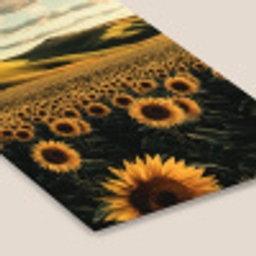 Zonnebloem - Veld - Windmolen fotolijst zwart zonder passe partout klein -zsfeer6