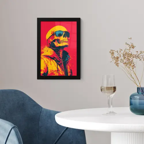 Zonnebril - Schedel - Jas - Rood fotolijst zwart zonder passe partout klein -sfeer4