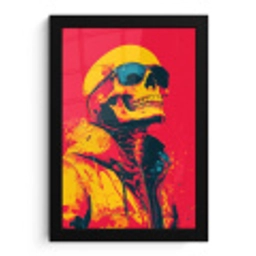 Zonnebril - Schedel - Jas - Rood fotolijst zwart zonder passe partout klein -3d