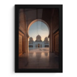 Zonsopkomst - Witte koepels - Marmer plein fotolijst zwart zonder passe partout klein -3d