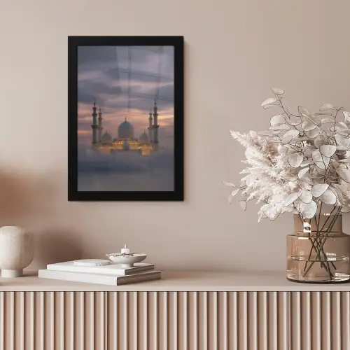 Zonsondergang - Moskee - Wolken fotolijst zwart zonder passe partout klein -sfeer5