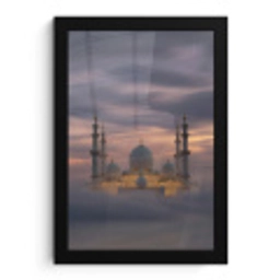 Zonsondergang - Moskee - Wolken fotolijst zwart zonder passe partout klein -3d