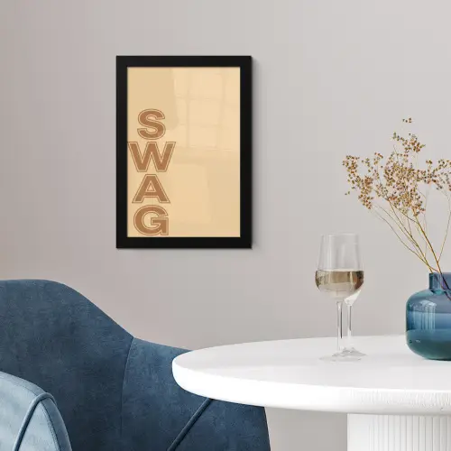 Swag - Bruin - Beige fotolijst zwart zonder passe partout klein -sfeer4