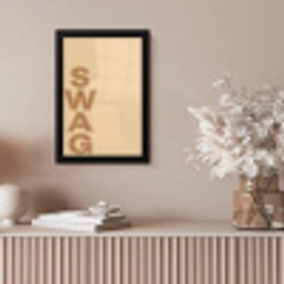 Swag - Bruin - Beige fotolijst zwart zonder passe partout klein -sfeer5