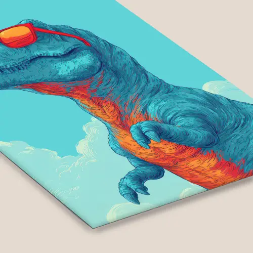 T-Rex - Blauw - Wolken - Zonnebril fotolijst zwart zonder passe partout klein -zsfeer6