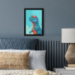 T-Rex - Blauw - Wolken - Zonnebril fotolijst zwart zonder passe partout klein -sfeer3