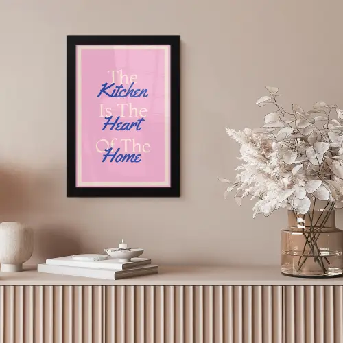 Tekst - Blauw - Keuken - Kader fotolijst zwart zonder passe partout klein -sfeer5