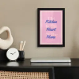 Tekst - Blauw - Keuken - Kader fotolijst zwart zonder passe partout klein -sfeer1