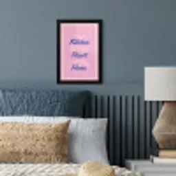 Tekst - Blauw - Keuken - Kader fotolijst zwart zonder passe partout klein -sfeer3