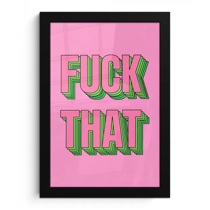 Tekst - Bold - Roze fotolijst zwart zonder passe partout klein -3d