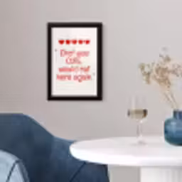 Tekst - Rood - Hartjes fotolijst zwart zonder passe partout klein -sfeer4