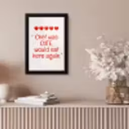 Tekst - Rood - Hartjes fotolijst zwart zonder passe partout klein -sfeer5