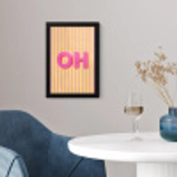 Tekst - Strepen - Roze fotolijst zwart zonder passe partout klein -sfeer4