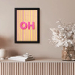 Tekst - Strepen - Roze fotolijst zwart zonder passe partout klein -sfeer5