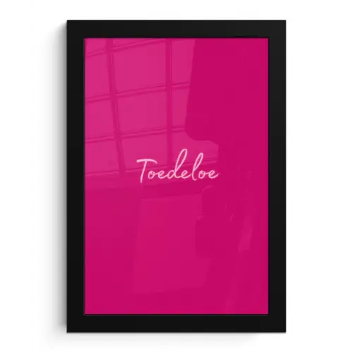 Toedeloe - Roze fotolijst zwart zonder passe partout klein -3d