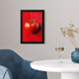 Tomaat - Rood - Hart fotolijst zwart zonder passe partout klein -sfeer4