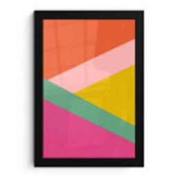 Driehoeken - Kleurrijk - Abstract fotolijst zwart zonder passe partout klein -3d
