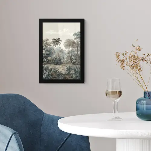 Tropisch - Landschap - Illustratie fotolijst zwart zonder passe partout klein -sfeer4