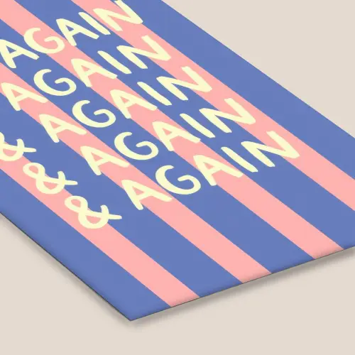 Try again - Strepen - Roze - Verticaal - Blauw fotolijst zwart zonder passe partout klein -zsfeer6