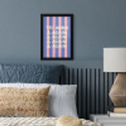 Try again - Strepen - Roze - Verticaal - Blauw fotolijst zwart zonder passe partout klein -sfeer3