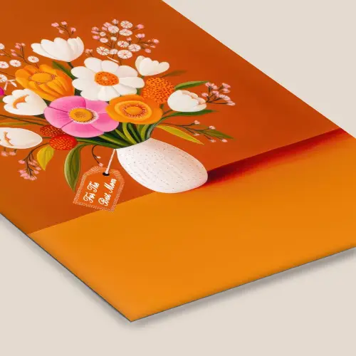 Vaas - Bloemen - Oranje fotolijst zwart zonder passe partout klein -zsfeer6