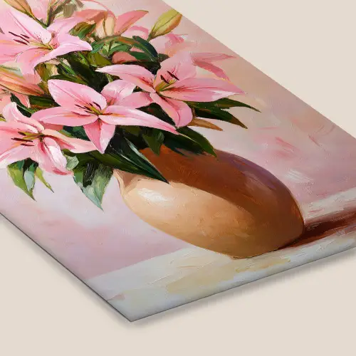 Vaas - Bloemen - Roze fotolijst zwart zonder passe partout klein -zsfeer6