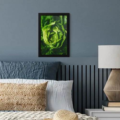 Groente - Sla - Groen fotolijst zwart zonder passe partout klein -sfeer3