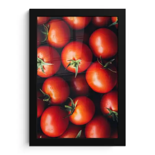 Groente - Rood - Tomaten fotolijst zwart zonder passe partout klein -3d