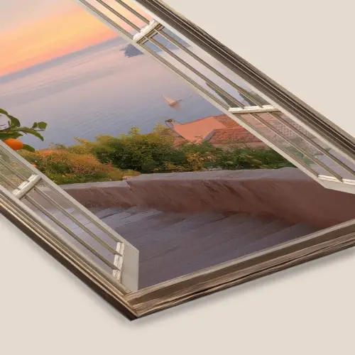 Doorkijk - Uitzicht - Meer - Landschap fotolijst zwart zonder passe partout klein -zsfeer6