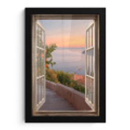 Doorkijk - Uitzicht - Meer - Landschap fotolijst zwart zonder passe partout klein -3d