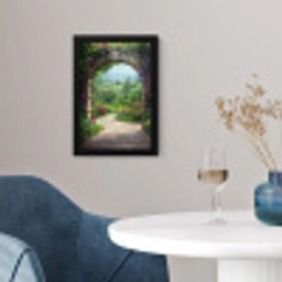 Doorkijk - Landschap - Bloemen - Pad - Uitzicht fotolijst zwart zonder passe partout klein -sfeer4