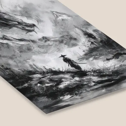 Krijger - Draak - Grijs fotolijst zwart zonder passe partout klein -zsfeer6