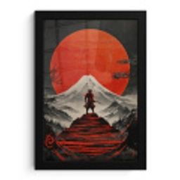 Krijger - Rode trappen - Zon - Berg fotolijst zwart zonder passe partout klein -3d