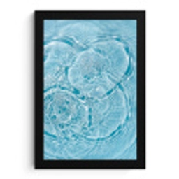 Water - Blauw - bubbels fotolijst zwart zonder passe partout klein -3d