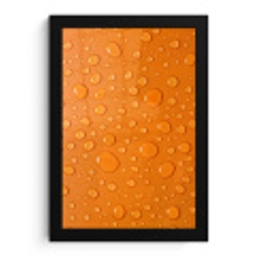 Water - Druppels - Oranje fotolijst zwart zonder passe partout klein -3d