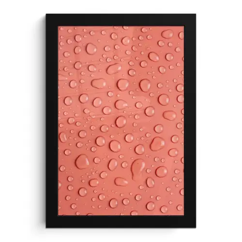 Water - Druppels - Roze fotolijst zwart zonder passe partout klein -3d