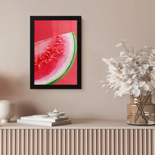 Watermeloen - Rood - Zomers fotolijst zwart zonder passe partout klein -sfeer5